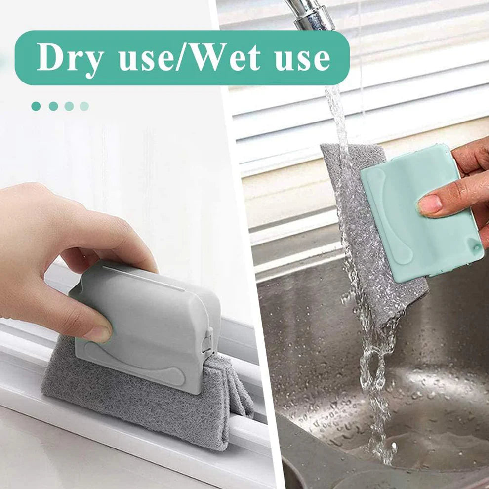 2 in 1 Multifunctional Groove Clean-ing Brush Window Sliding Door Track Cleaning Brush with Dust Collector,Cleaning Brush for Door and Window Gaps,Ideal Cleaning Tool for Doors and Window