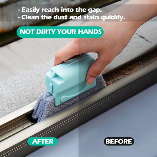 2 in 1 Multifunctional Groove Clean-ing Brush Window Sliding Door Track Cleaning Brush with Dust Collector,Cleaning Brush for Door and Window Gaps,Ideal Cleaning Tool for Doors and Window