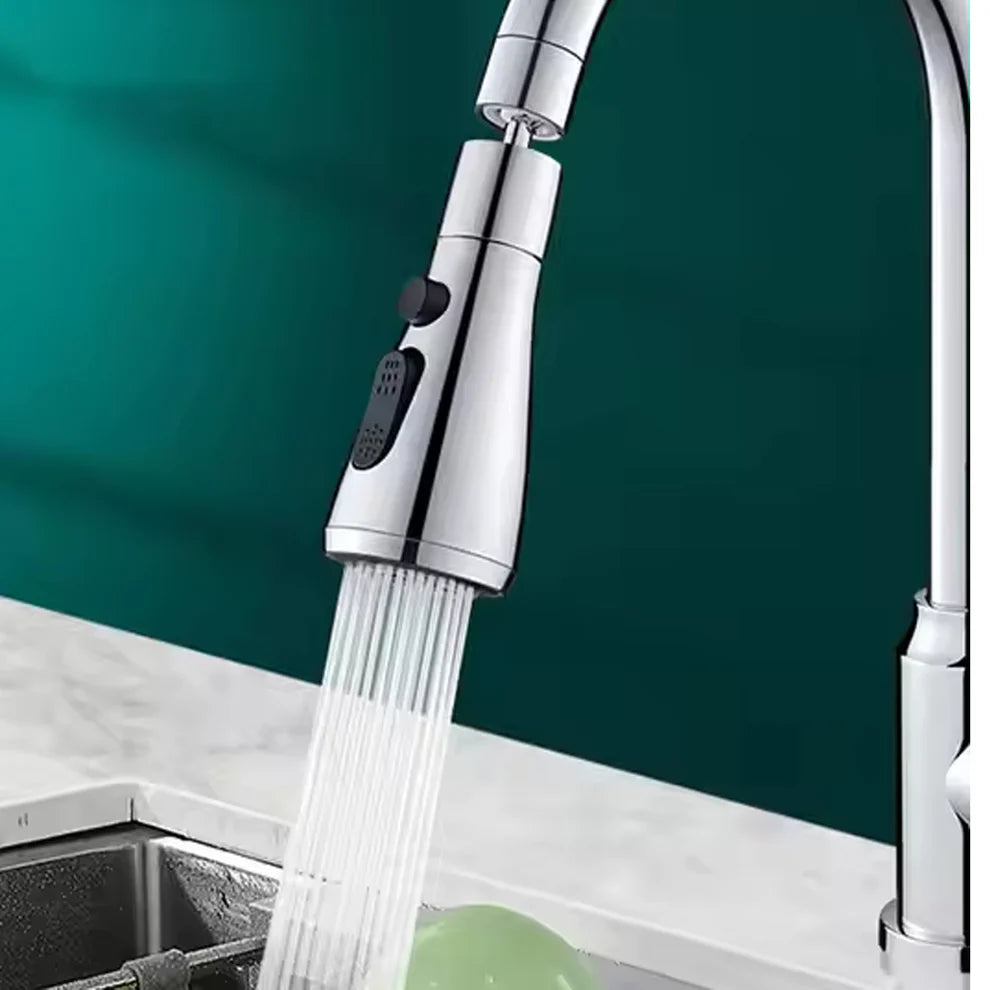 Kitchen Faucet Extender, Chrome Plated, 3-Mode Spray Head, Flexible Extension