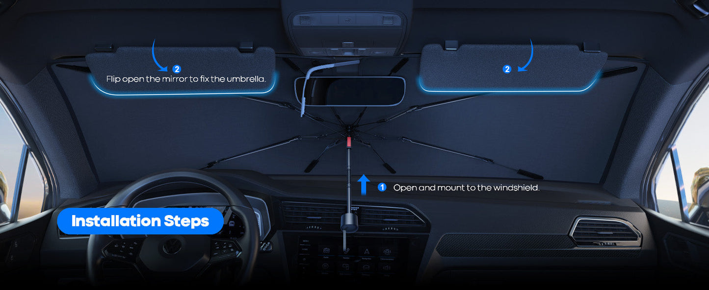 Car Dashboard Sunshade Umbrella for Front Window