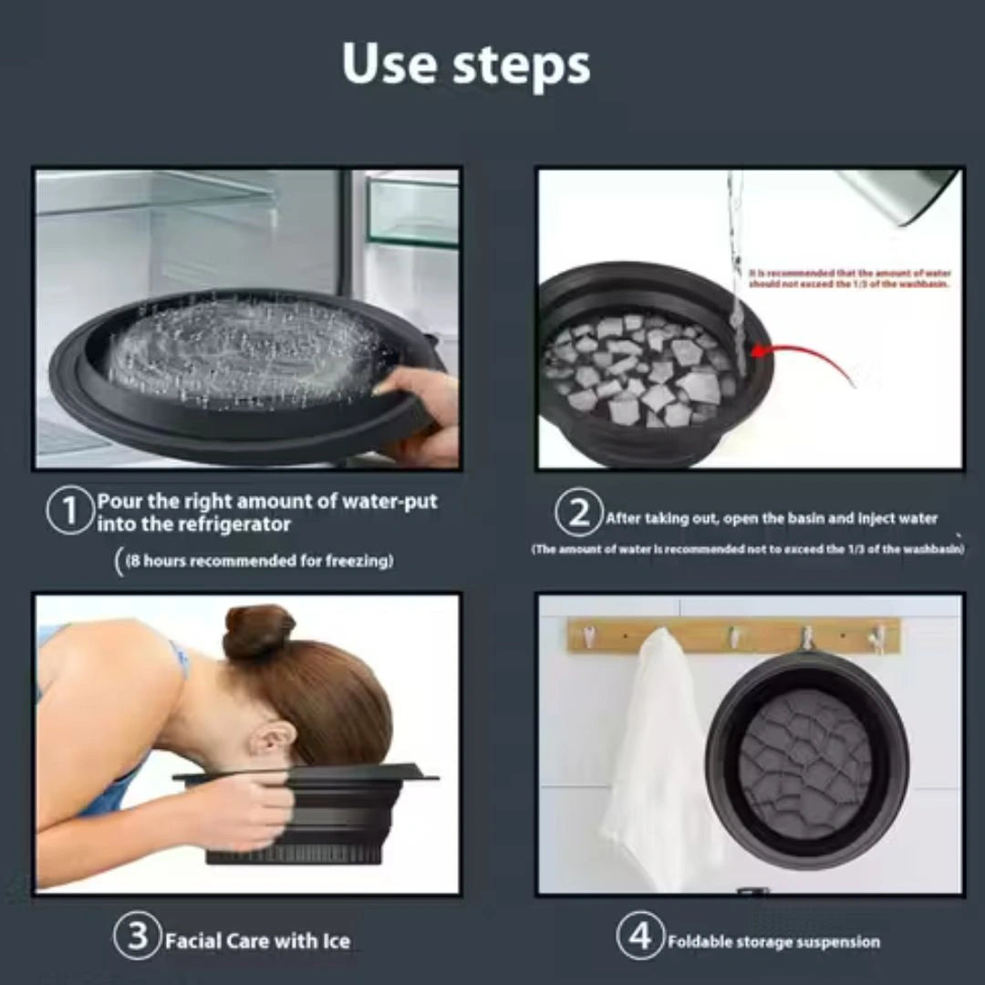 Collapsible Silicone Facial Ice Bath Bowl