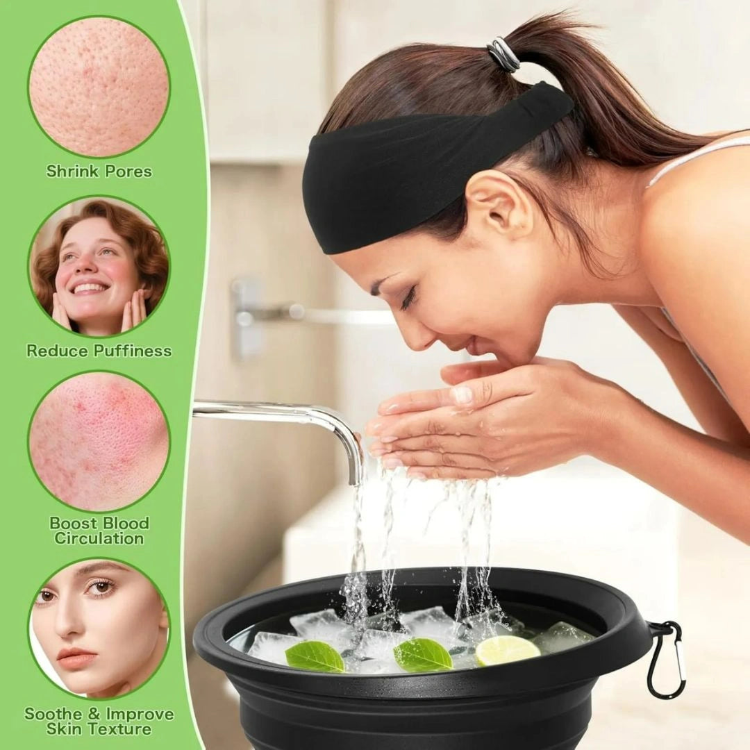 Collapsible Silicone Facial Ice Bath Bowl
