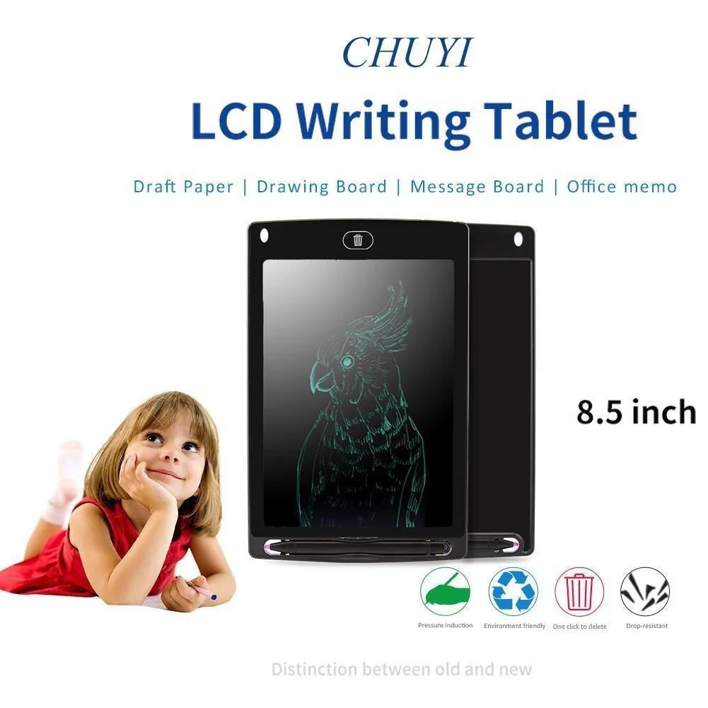 Re-Writable LCD Writing Pad with Screen 21.5cm (8.5-inch) for Drawing, Playing, Handwriting Gifts for Kids & Adults,(Black)