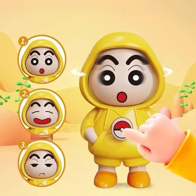 Shinchan Face Changing Keychain – 3D Cartoon Character Key Holder with 3 Expressions, Cute ABS Toy Keyring for Bags, Cars, Gifts, Kids & Adults, pack of 2