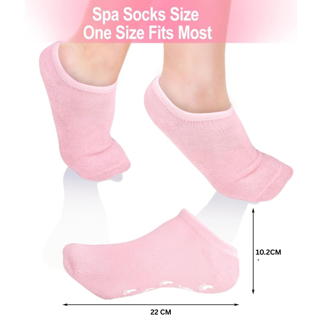 Pack of 2 (Buy 1 Get 1)Moisturizing Silicone Spa Gel Socks for Women & Men – Crack Heel Repair Socks with Natural Oil & Vitamin E for Dry Cracked Feet
