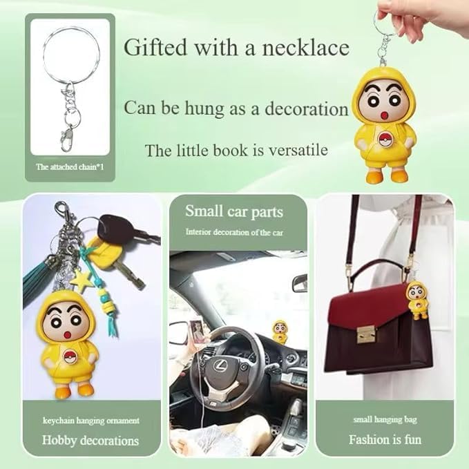 Shinchan Face Changing Keychain – 3D Cartoon Character Key Holder with 3 Expressions, Cute ABS Toy Keyring for Bags, Cars, Gifts, Kids & Adults, pack of 2