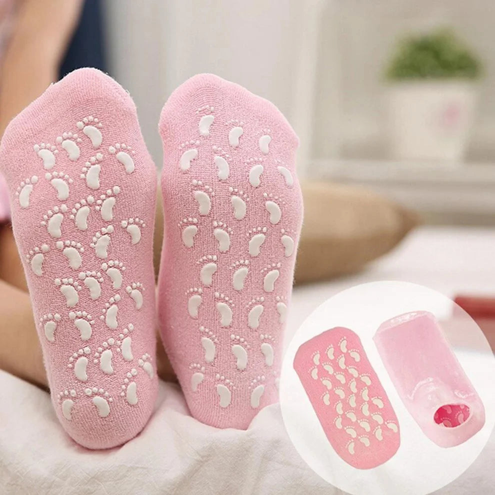 Pack of 2 (Buy 1 Get 1)Moisturizing Silicone Spa Gel Socks for Women & Men – Crack Heel Repair Socks with Natural Oil & Vitamin E for Dry Cracked Feet