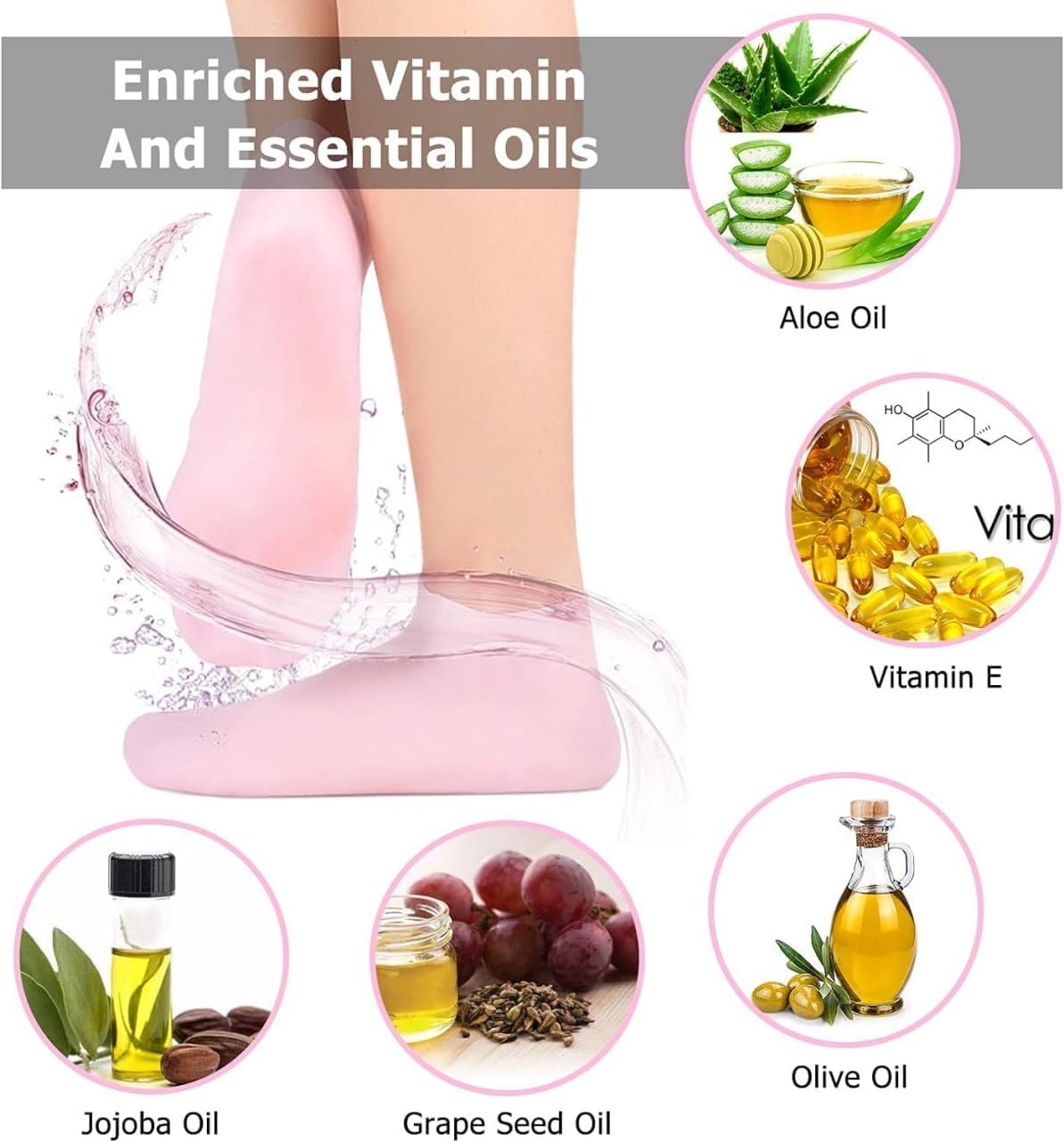 Siicon Moisturizing Gel Socks