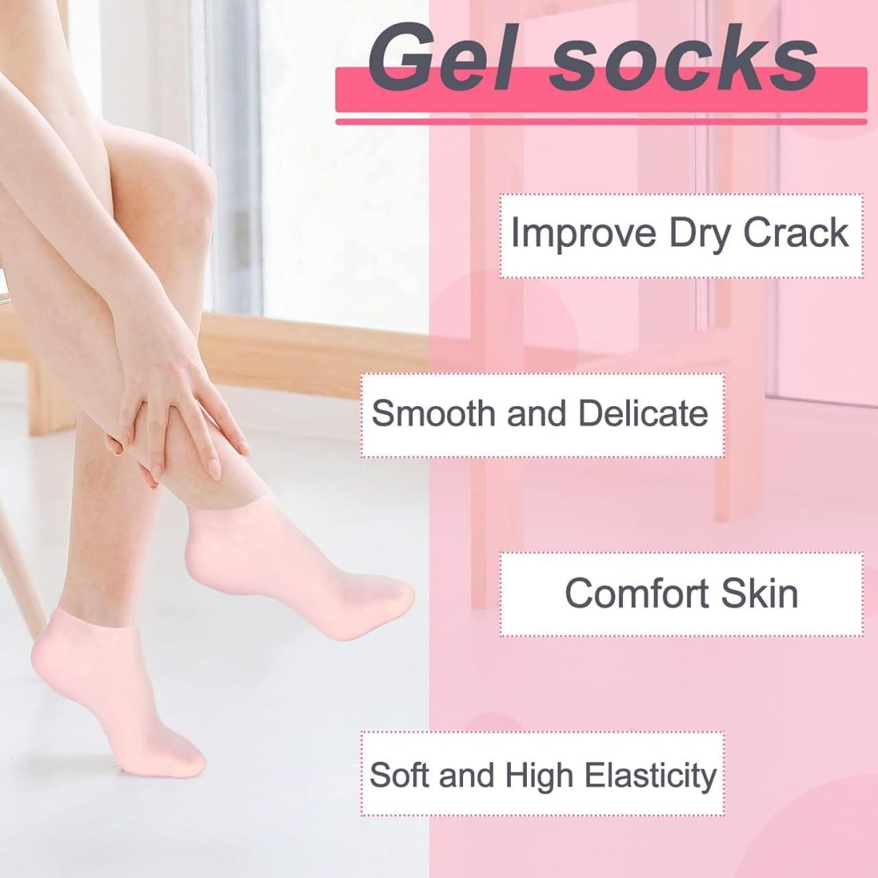 Siicon Moisturizing Gel Socks