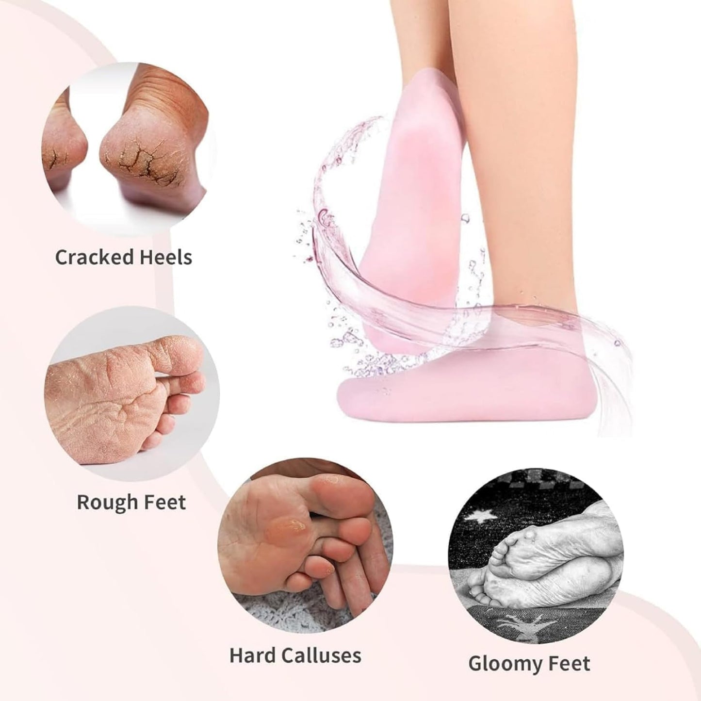 Siicon Moisturizing Gel Socks