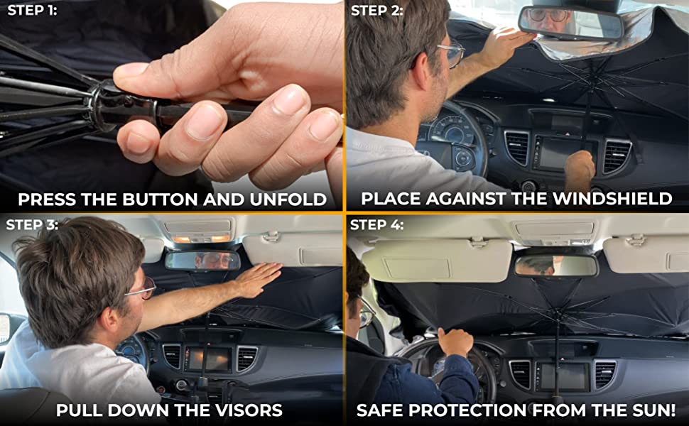 Car Dashboard Sunshade Umbrella for Front Window