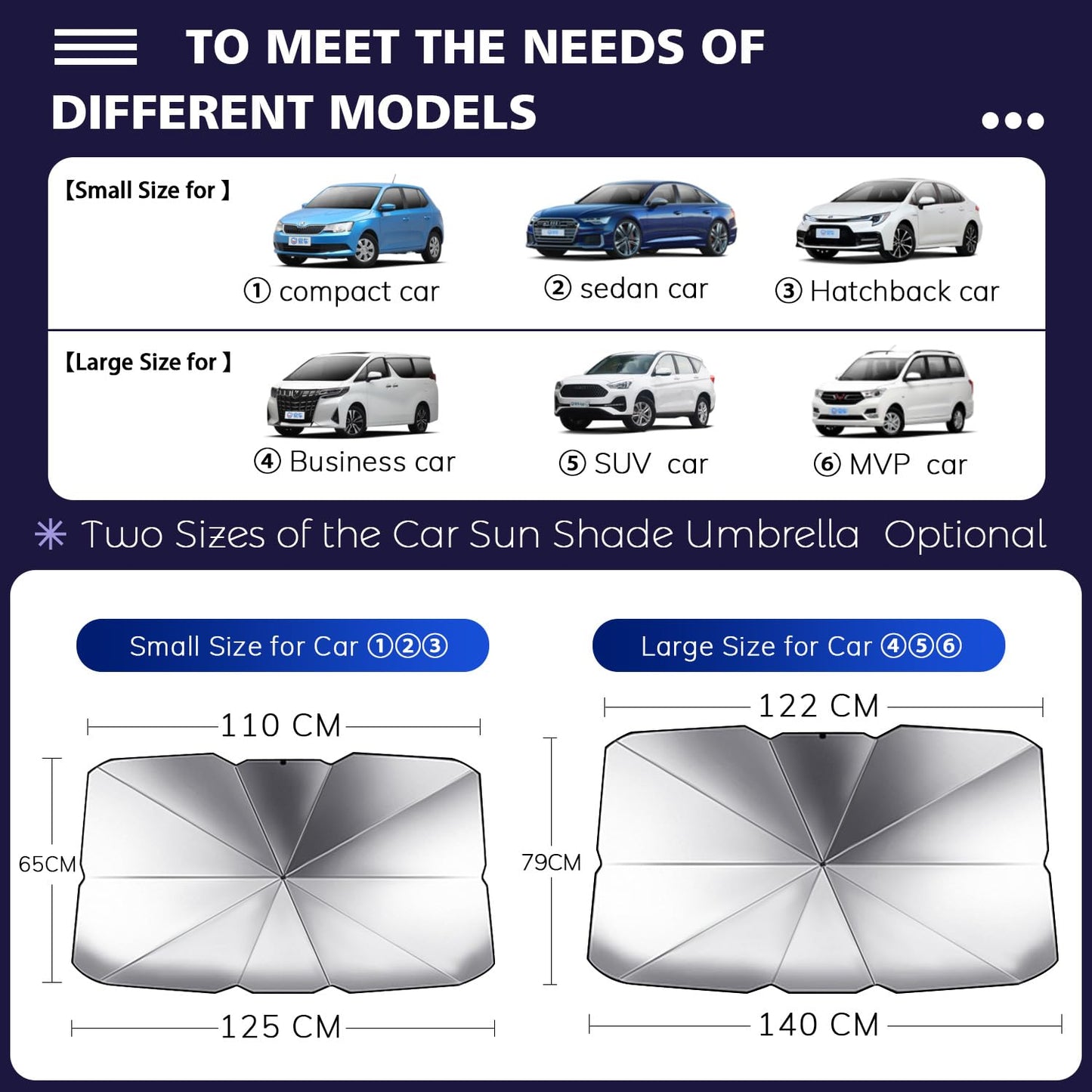 Car Dashboard Sunshade Umbrella for Front Window