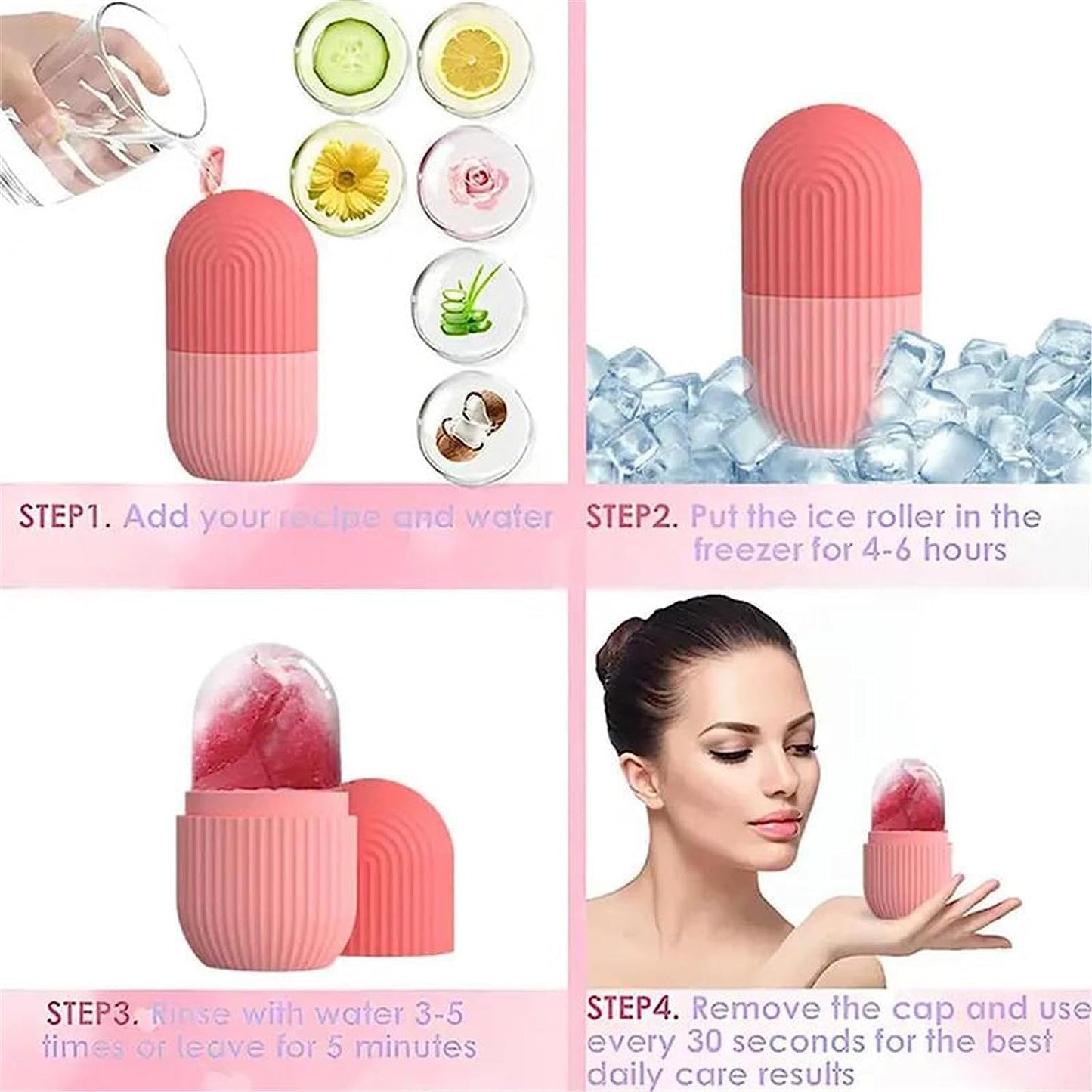 Ice Roller for Face and Eye (Pink), Ice Roller, Face Massager, Facial Roller, Ice Facial Roller, Ice Rooler(Buy 1 Get 1)