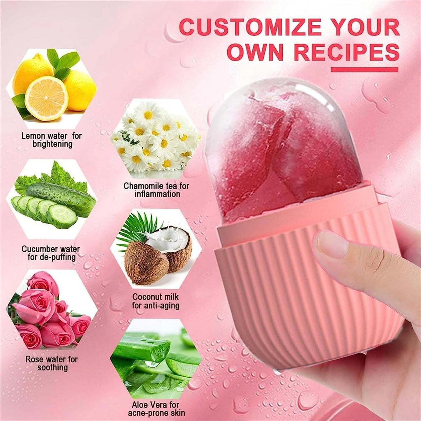 Ice Roller for Face and Eye (Pink), Ice Roller, Face Massager, Facial Roller, Ice Facial Roller, Ice Rooler(Buy 1 Get 1)