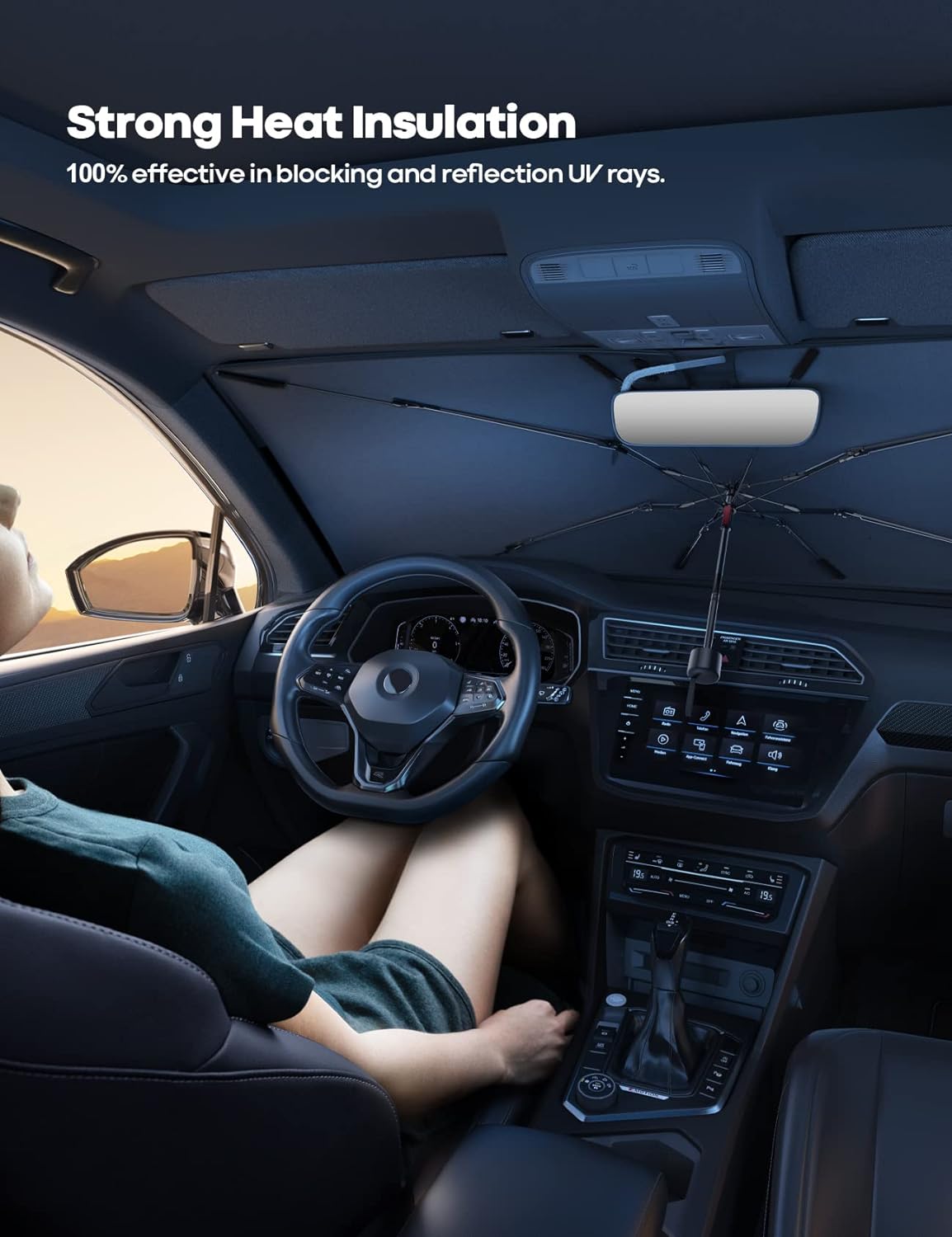 Car Dashboard Sunshade Umbrella for Front Window