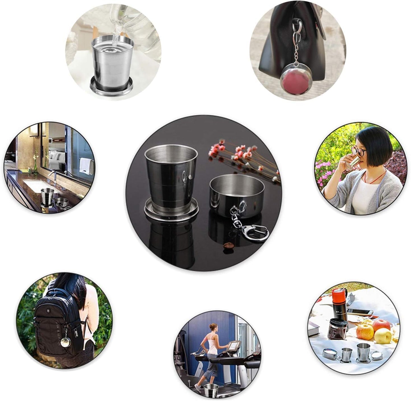 Stainless Steel foldable Travel glass