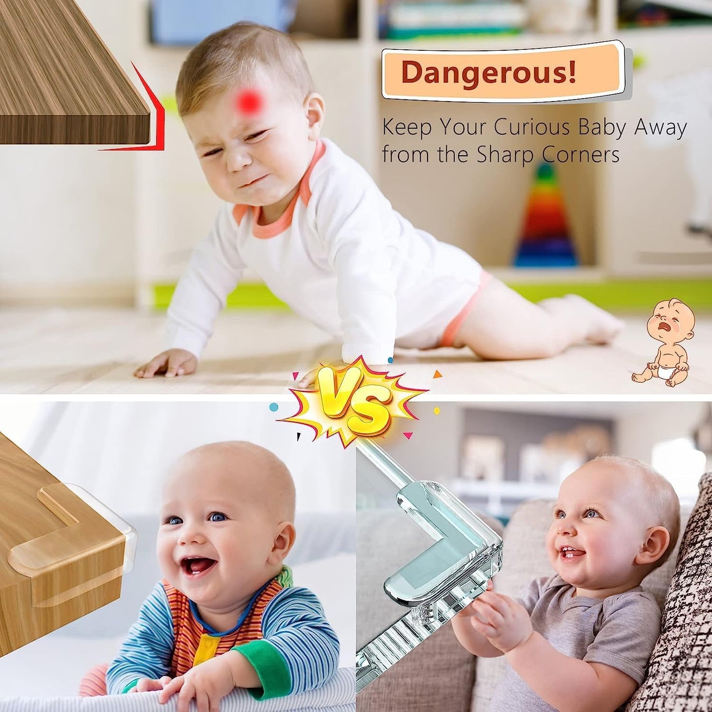Pack of 12 Silicone Corner Protectors | Baby Proofing Edge & Corner Guards for Sharp Edges, Table, Bed & Furniture | Child Safety Cushion for Baby Proofing