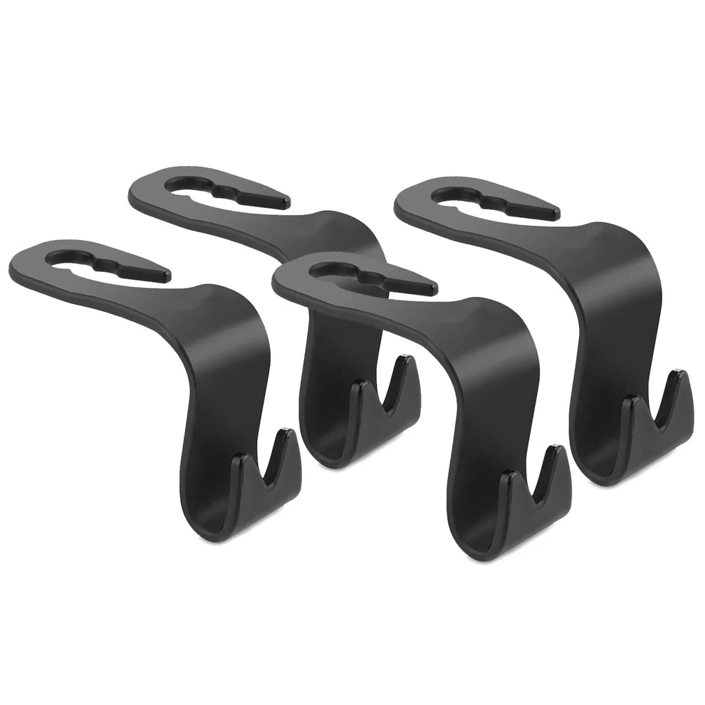 Car Backrest Hanger with Headrest Support Stand 4 Pcs – Sturdy Stance Hook for Neck & Back Support for Drivers, Multi-Purpose Seat Hanger for Bags & Clothes, Improves Posture & Driving Comfort