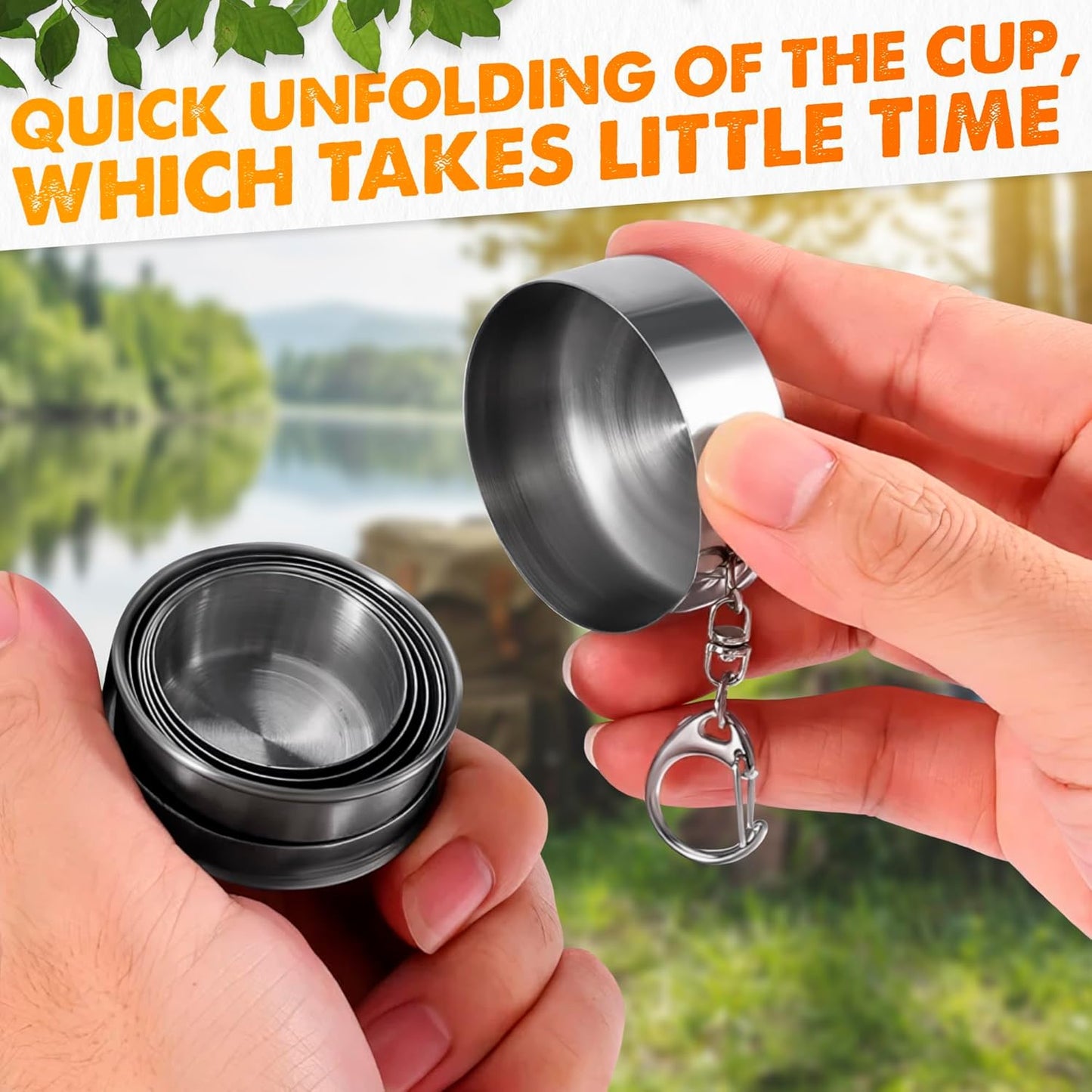 Stainless Steel foldable Travel glass