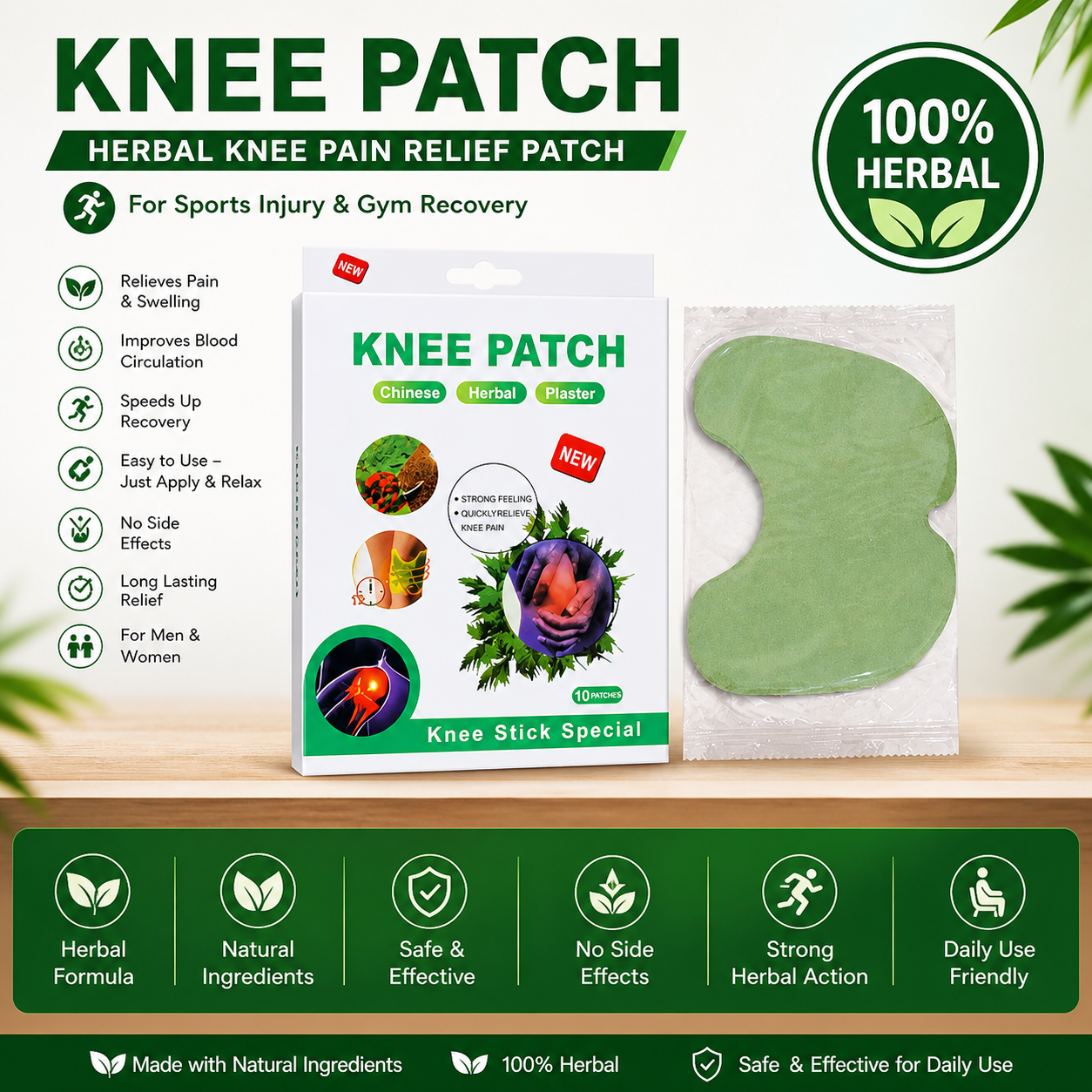 Herbal Knee Pain Relief Patches | Instant Relief from Knee Pain & Joint Pain