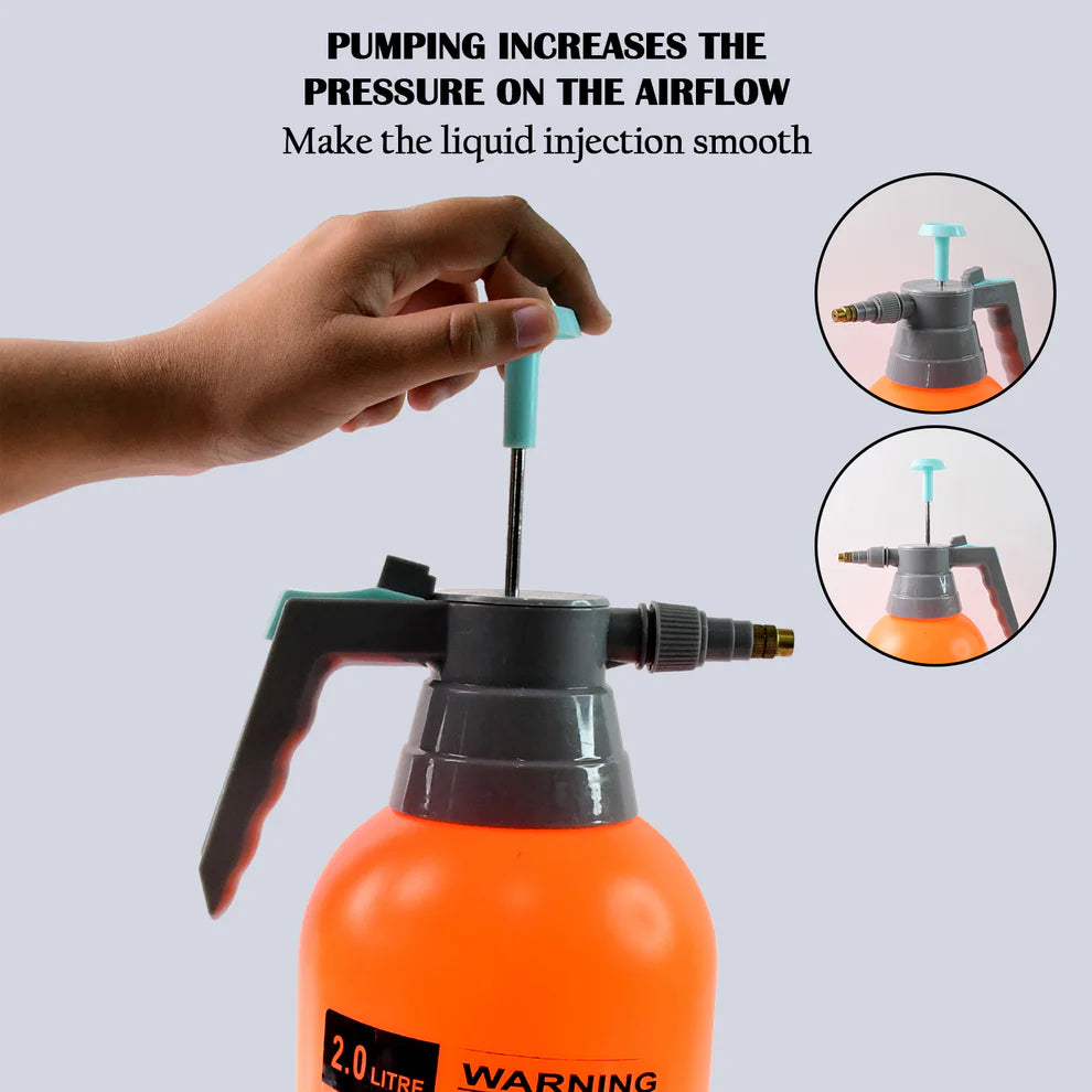 2-Liter Pump Pressure Sprayer – Handheld Garden Sprayer with Adjustable Brass Nozzle for Plants, Lawn, Cleaning, and Fertilizing – 2L / 4.5 Pints